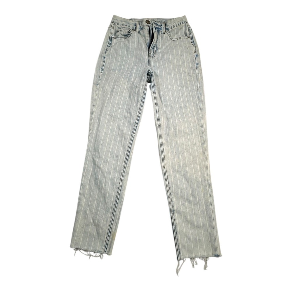 American Eagle Outfitters‎ Womens Jeans Size 00 Short Light Wash Striped Cropped